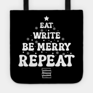Eat Write Be Merry Christmas Tote