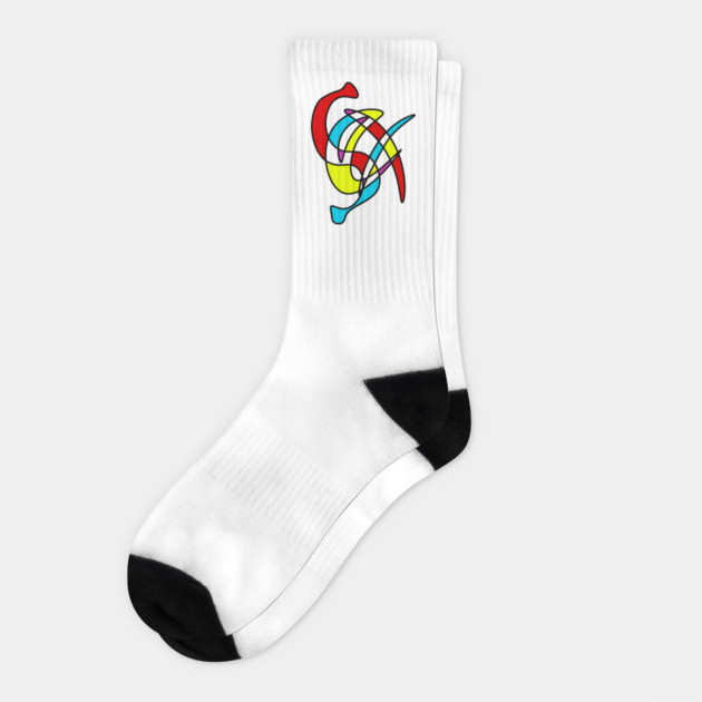 "SEX" - Mondrian Tribute - Abstract Geometric Socks by TuncGK
