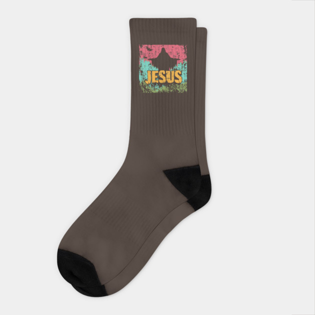 Jesus - Peace Love Brotherhood Passion Socks by TuncGK