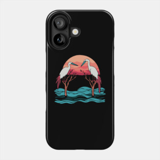 Two Cranes - Bird Lovers - Romantic Phone Case