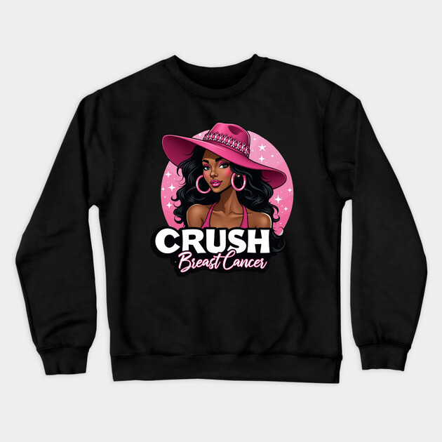Crush Breast Cancer Crewneck Sweatshirt by UrbanLifeApparel