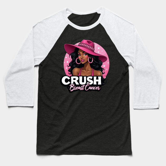 Crush Breast Cancer Baseball T-Shirt by UrbanLifeApparel