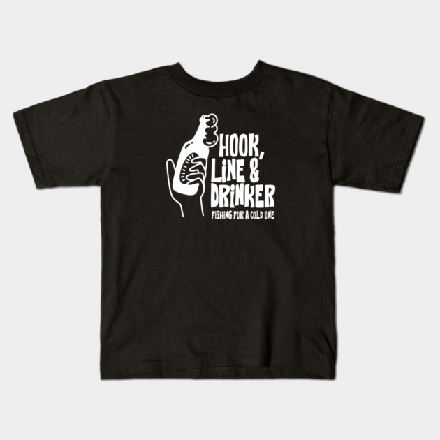HOOK, LINE & DRINKER Kids T-Shirt by artslaves
