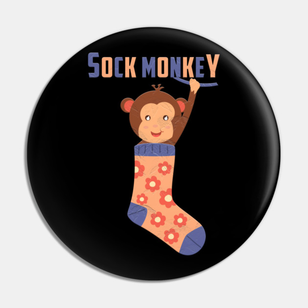 Sock Monkey Pin by Db Printed