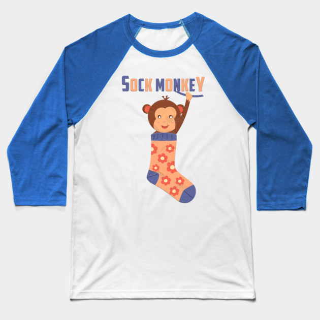 Sock Monkey Baseball T-Shirt by Db Printed