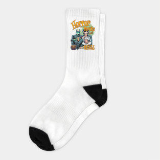 Horror Vintage Movies and Chill Frankenstein and Bride of Frankenstein Socks