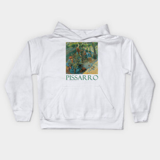 Apple Picking by Camille Pissarro Kids Hoodie