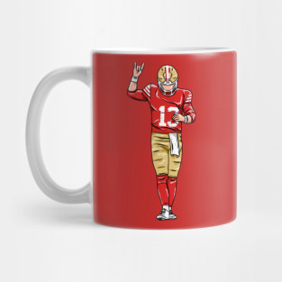 Brock Purdy Metal Celebration Cartoon 49ers Mug