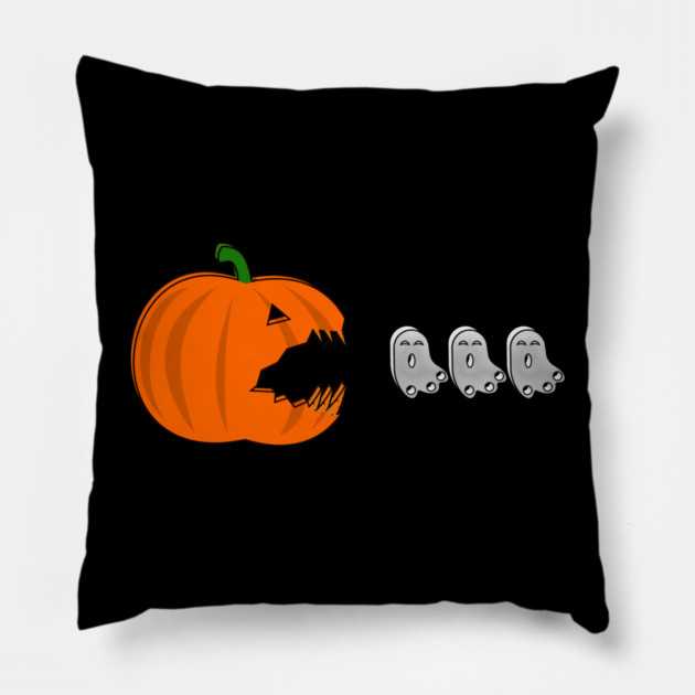 Pumpkin Eat Ghosts Halloween Pillow by Db Printed