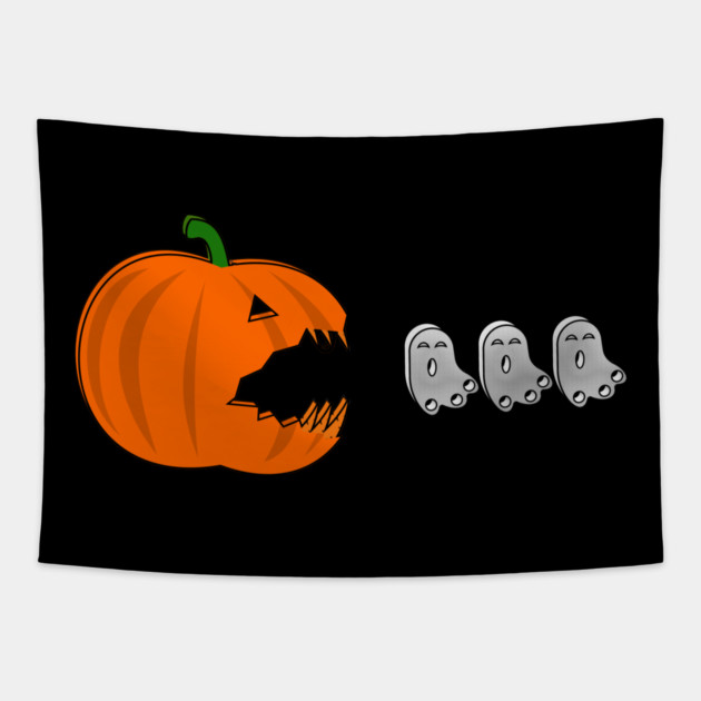 Pumpkin Eat Ghosts Halloween Tapestry by Db Printed