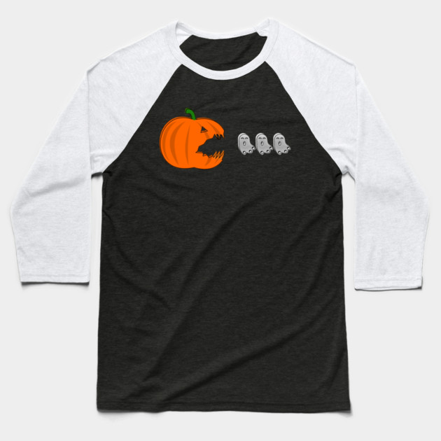 Pumpkin Eat Ghosts Halloween Baseball T-Shirt by Db Printed
