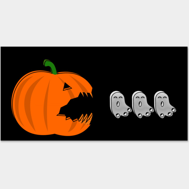 Pumpkin Eat Ghosts Halloween Wall Art by Db Printed