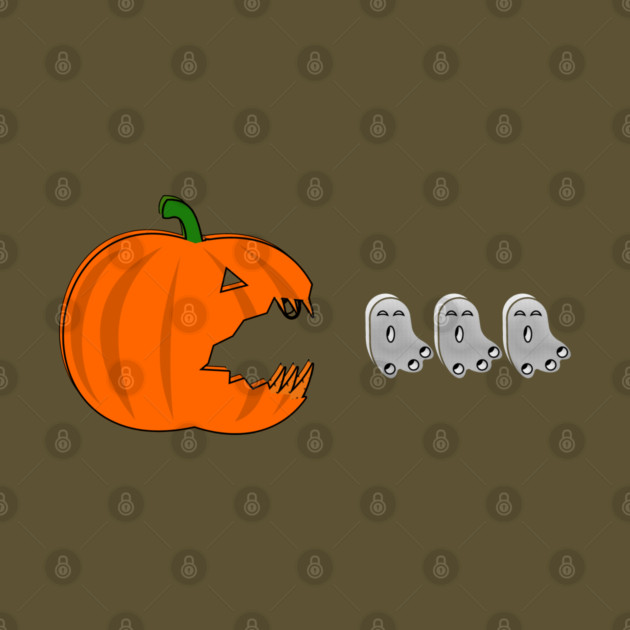 Pumpkin Eat Ghosts Halloween by Db Printed