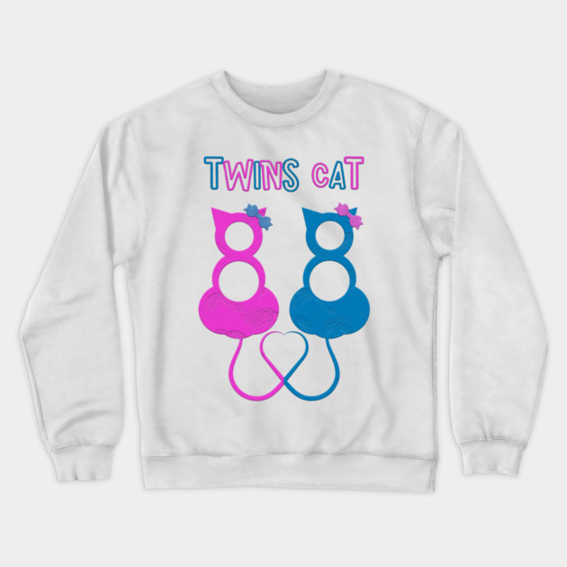 Twins Cat Crewneck Sweatshirt by Db Printed