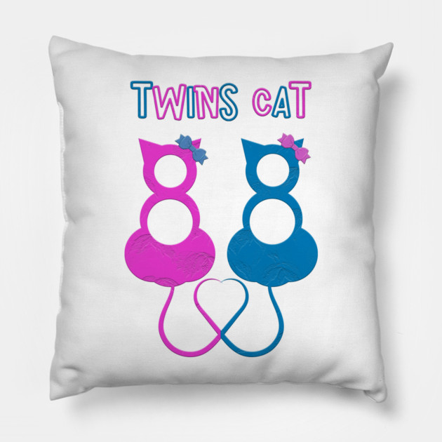 Twins Cat Pillow by Db Printed