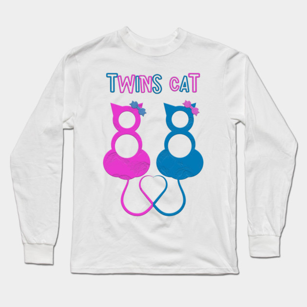 Twins Cat Long Sleeve T-Shirt by Db Printed