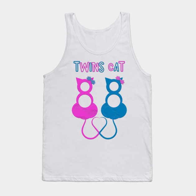 Twins Cat Tank Top by Db Printed