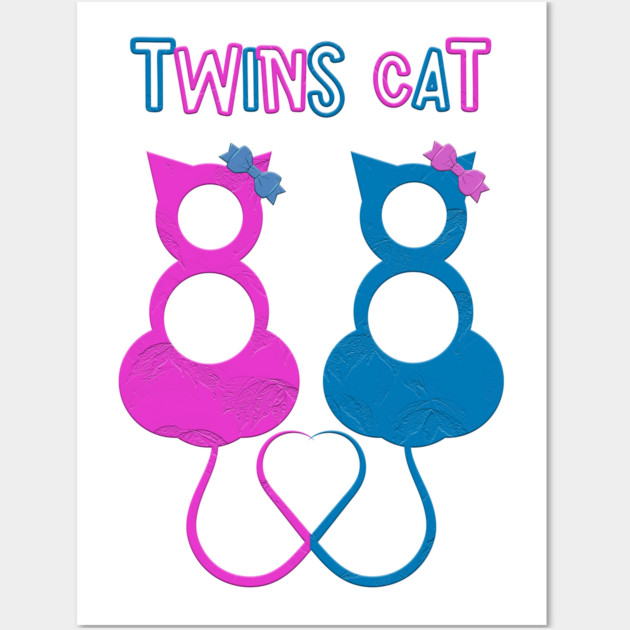Twins Cat Wall Art by Db Printed