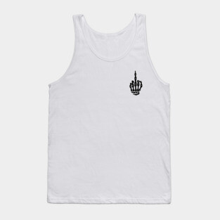 Skeleton design on middle finger halloween Tank Top