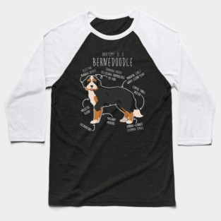 Bernedoodle Dog Anatomy Baseball T-Shirt