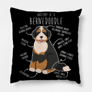 Bernedoodle Dog Anatomy Pillow