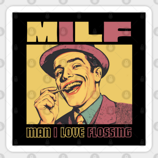 Milf - Funny Retro Artistic Design Sticker by TuncGK