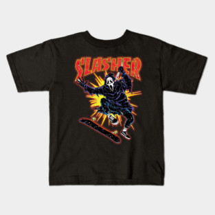 Ghostface Slasher Skating Kids T-Shirt