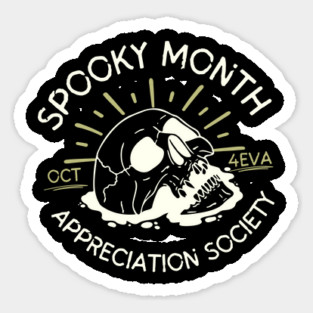 Spooky Month Appreciation Society Skull Halloween Sticker