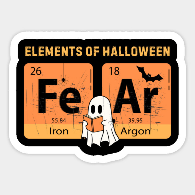 Elements Of Halloween Fear Periodic Table Halloween Sticker by The WYLD Tribe