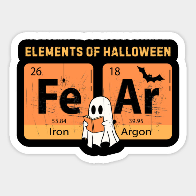 Elements Of Halloween Fear Periodic Table Halloween Magnet by The WYLD Tribe