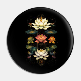 Lotus Flowers Chakra Yoga Sacred Geometry Pin