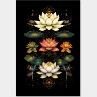 Lotus Flowers Chakra Yoga Sacred Geometry Posters and Art