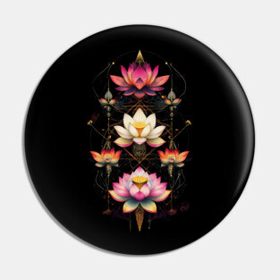 Sacred Lotus Flowers Chakra Yoga Sacred Geometry Pin