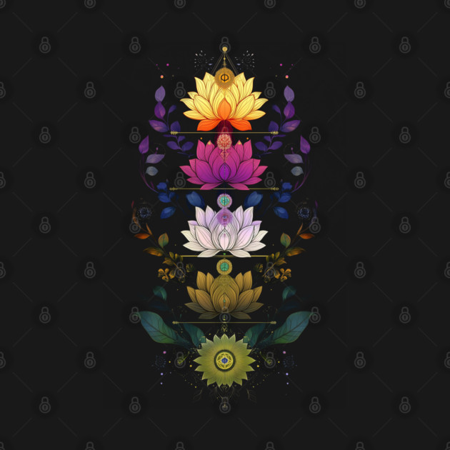 Chakra Yoga Sacred Geometry Lotus Flowers by AltrusianGrace