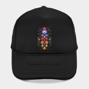 Floral Lotus Flowers Chakra Yoga Sacred Geometry Hat
