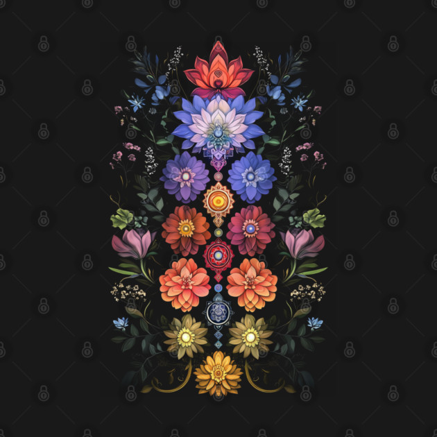 Floral Lotus Flowers Chakra Yoga Sacred Geometry by AltrusianGrace