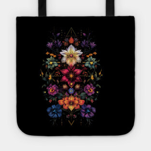 Flowers Chakra Yoga Floral Sacred Geometry Lotus Tote
