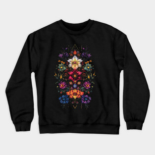 Flowers Chakra Yoga Floral Sacred Geometry Lotus Crewneck Sweatshirt