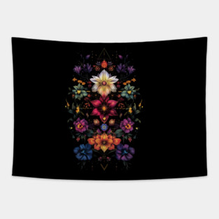 Flowers Chakra Yoga Floral Sacred Geometry Lotus Tapestry