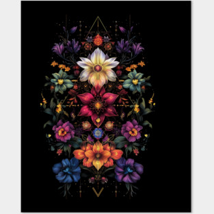 Flowers Chakra Yoga Floral Sacred Geometry Lotus Posters and Art