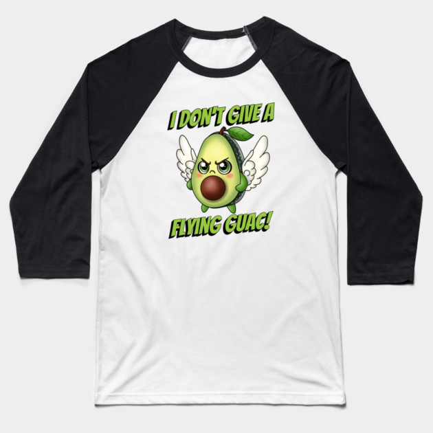 Flying Guacamole Pun Baseball T-Shirt by H. R. Sinclair