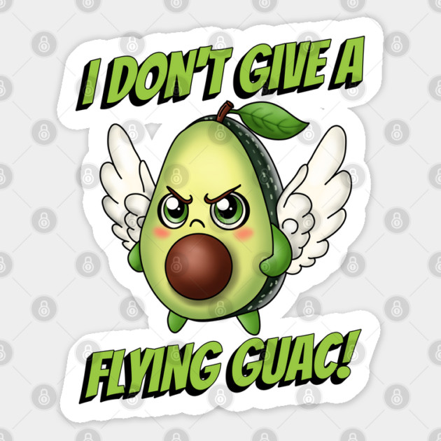 Flying Guacamole Pun Sticker by H. R. Sinclair