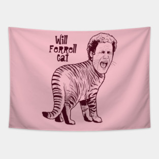 Will Ferrell Cat Tapestry