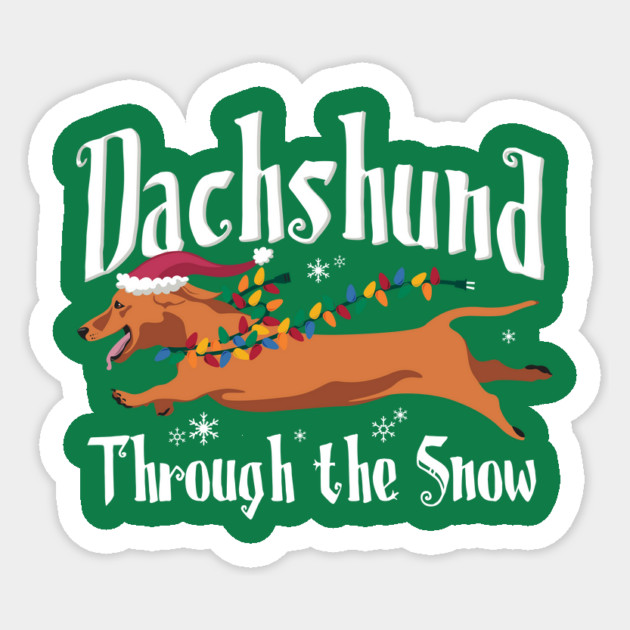 Dashchund Through the Snow Sticker by stayfrostybro