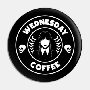 Wednesdays Coffee, funny goth caffeine addiction Pin