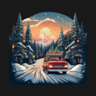 Vintage Retro Christmas Road Trip Adventure T-Shirt