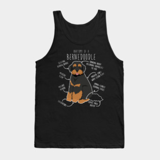 Black Phantom Bernedoodle Dog Anatomy Tank Top