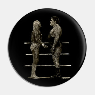 Andre the Giant vs Hulk Hogan Pencilart Pin