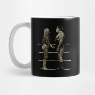 Andre the Giant vs Hulk Hogan Pencilart Mug