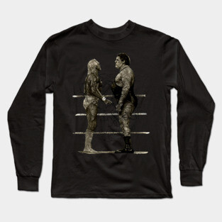 Andre the Giant vs Hulk Hogan Pencilart Long Sleeve T-Shirt